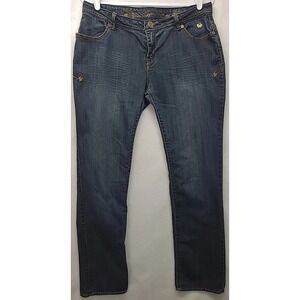 Vintage Apple Bottoms Y2K Womens Embroidered Studded Low Rise Blue Denim Jeans